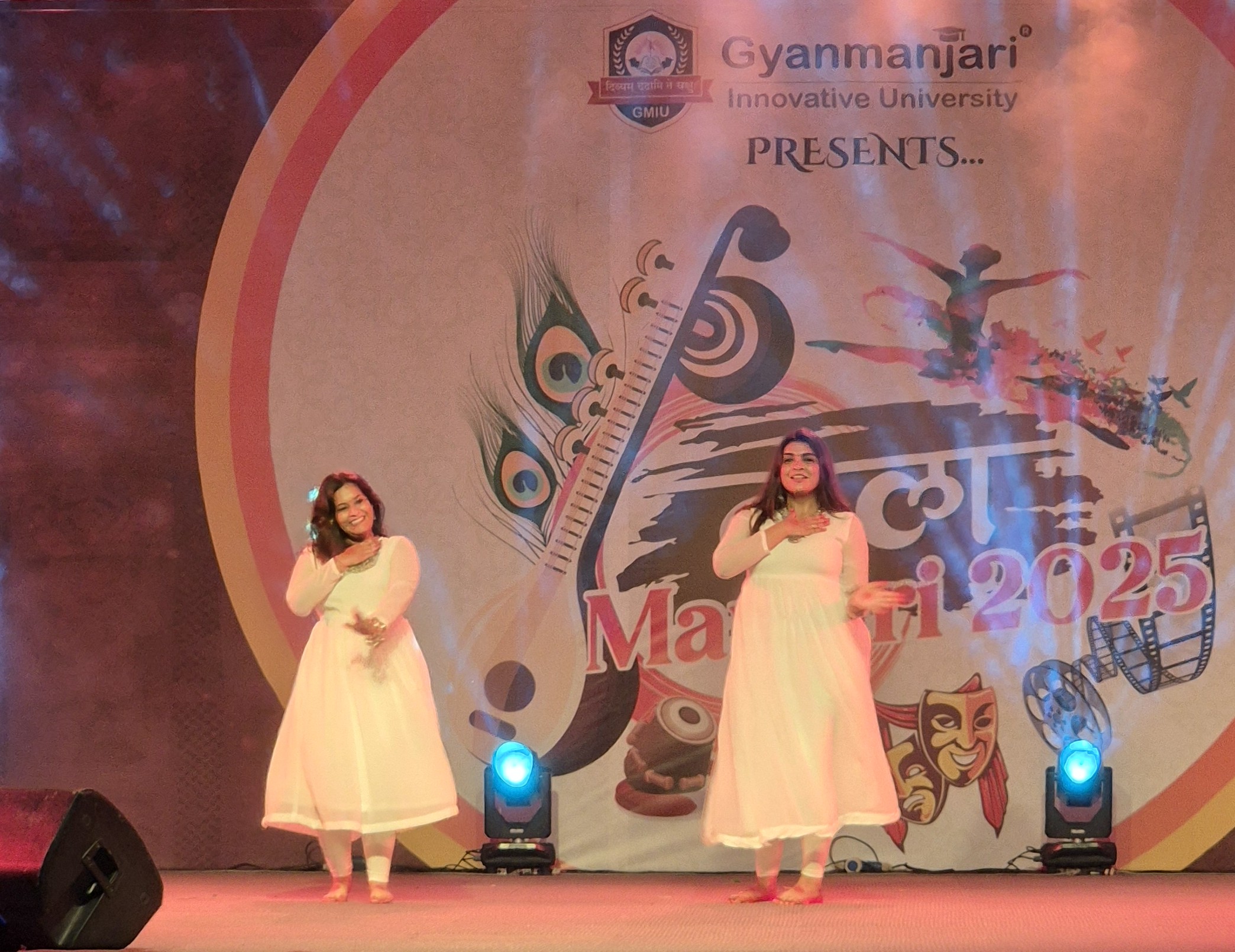 Students cultural group dance performance on Kalaamanjari stage
