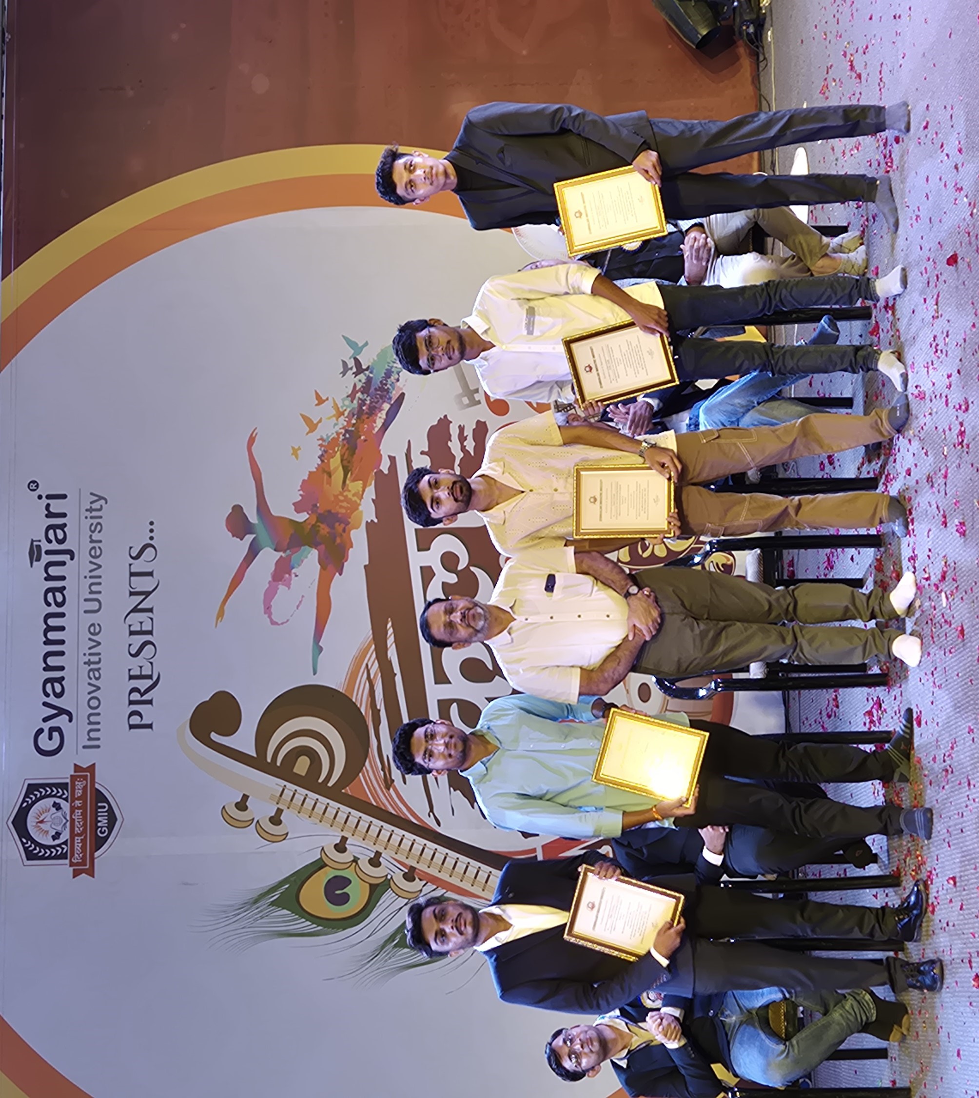 Student anchors hosting the inaugural session of Kalaamanjari annual fest